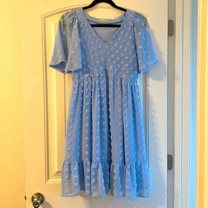Swiss Dot Smocked Maternity Dress by Jodifl, Medium